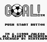 Goal title screen for GameBoy
